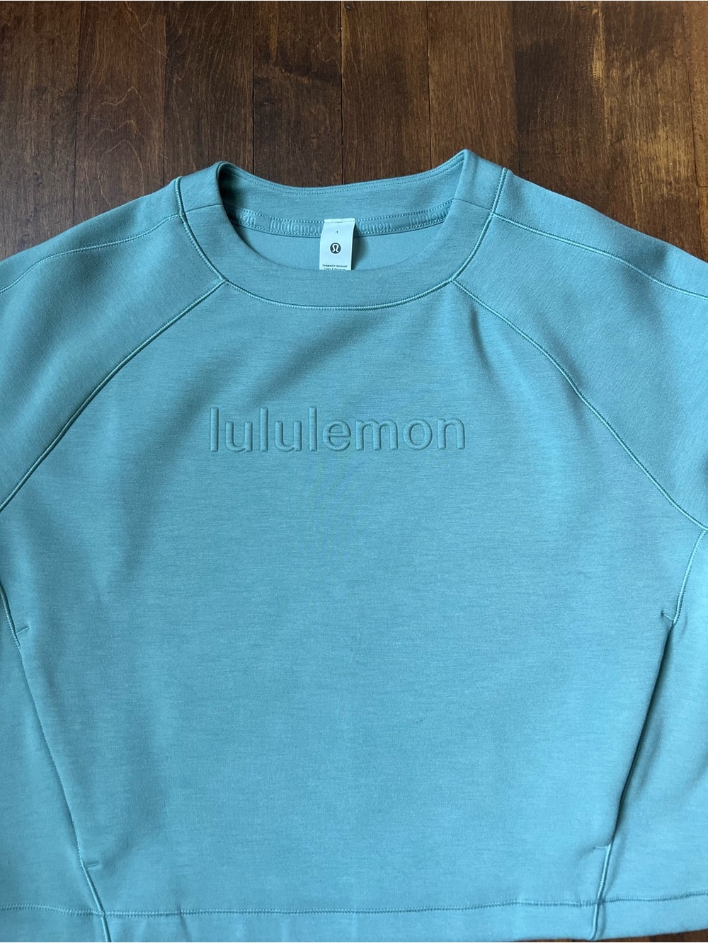 Lululemon Smooth Spacer Cropped Pullover Crewneck Sweater - Light blue/green